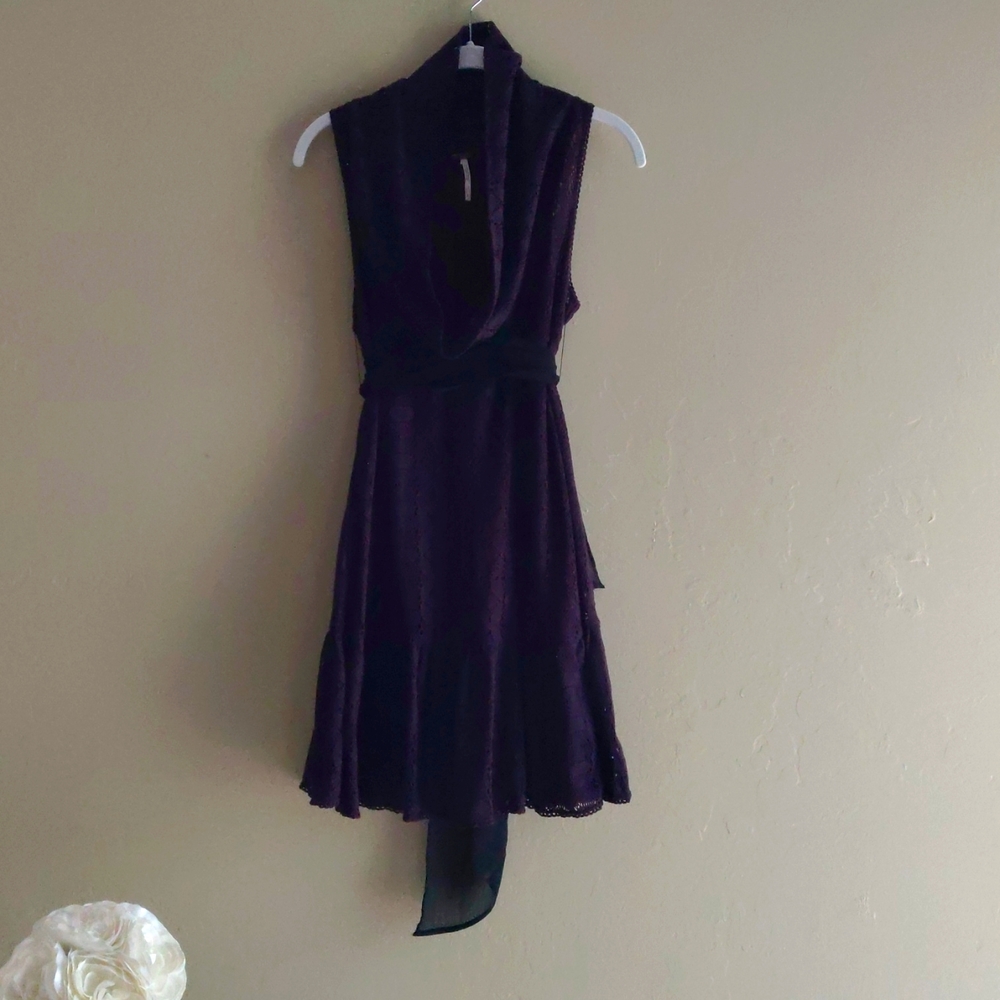 Free People 💜 dress with black waist band